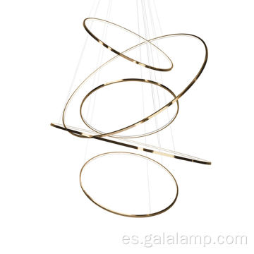 Lámpara LED de lujo con anillo en espiral